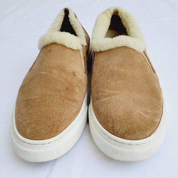 M. Gemi Women's Chestnut Suede The Sofia Shearling Slip-on Sneaker - 39 (US 8.5) - Picture 2 of 10